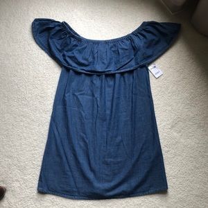 Off-the-Shoulder Denim Dress